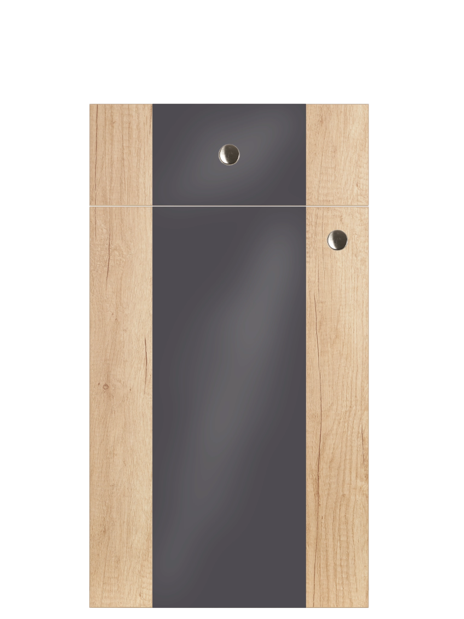 Modulo Nuova Kitchen Drawer Front in Gunmetal Grey Gloss