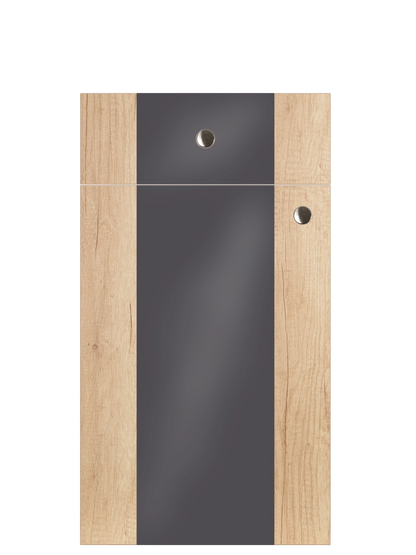 Modulo Nuova Kitchen Drawer Front in Gunmetal Grey Gloss