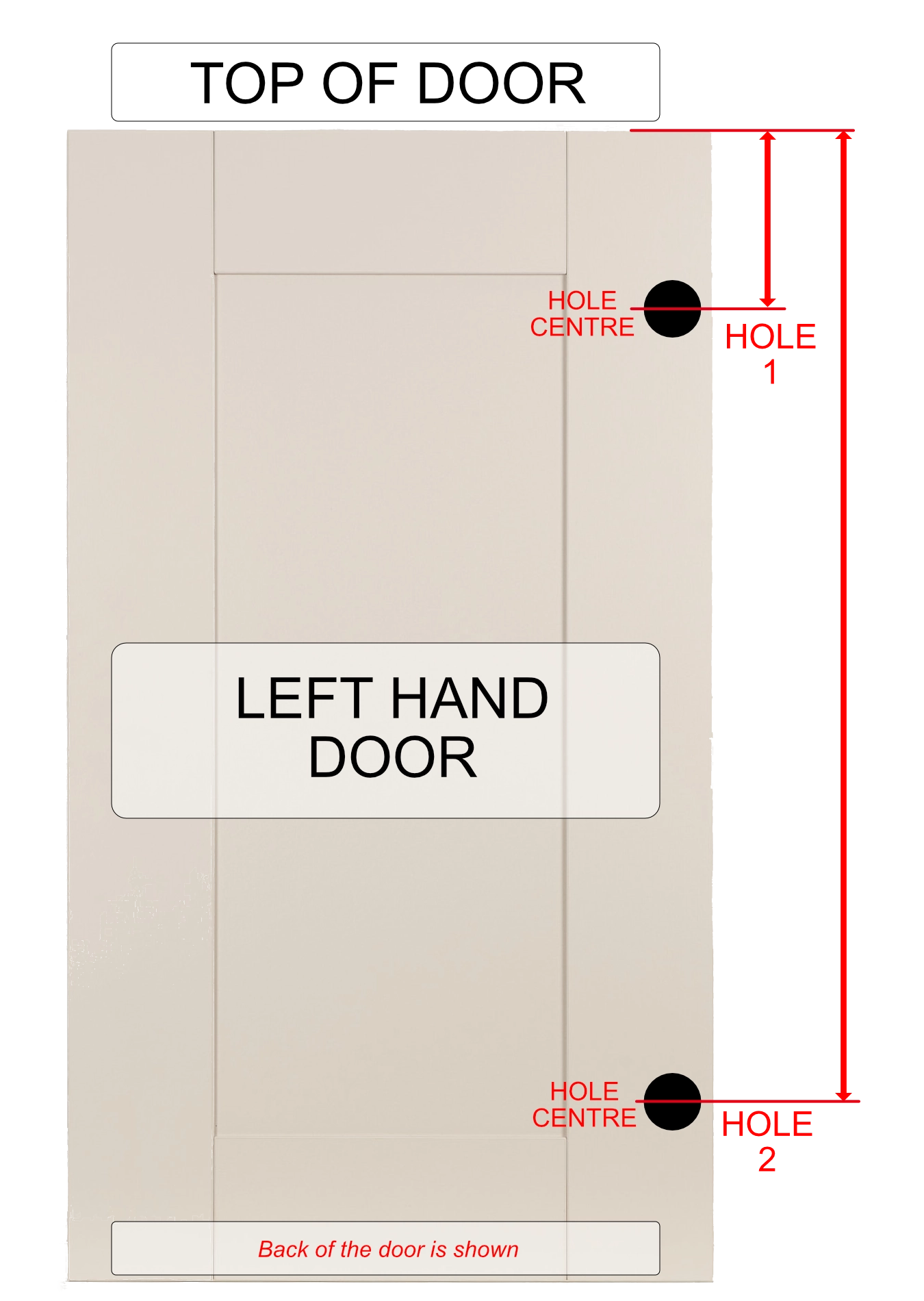 Hinge diagram - Left hand door